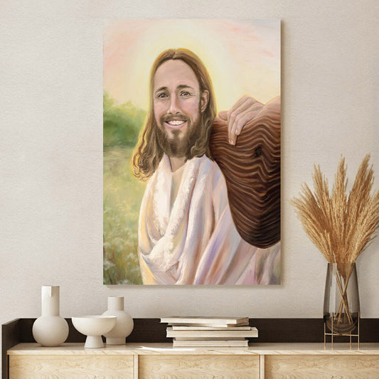 My Yoke Is Easy My Burden Light Canvas Wall Art - Jesus Picture - Jesus Portrait Canvas