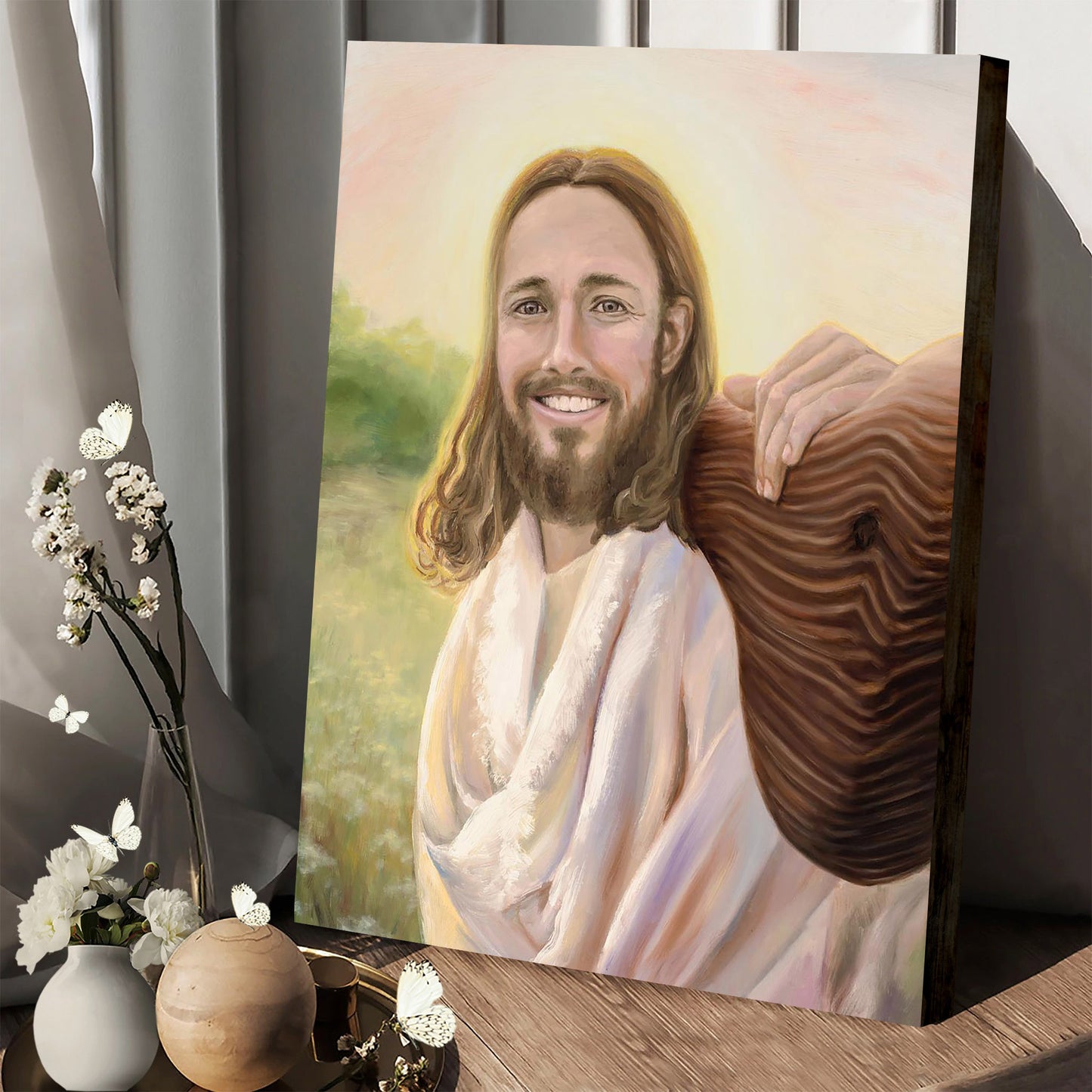 My Yoke Is Easy My Burden Light Canvas Wall Art - Jesus Picture - Jesus Portrait Canvas