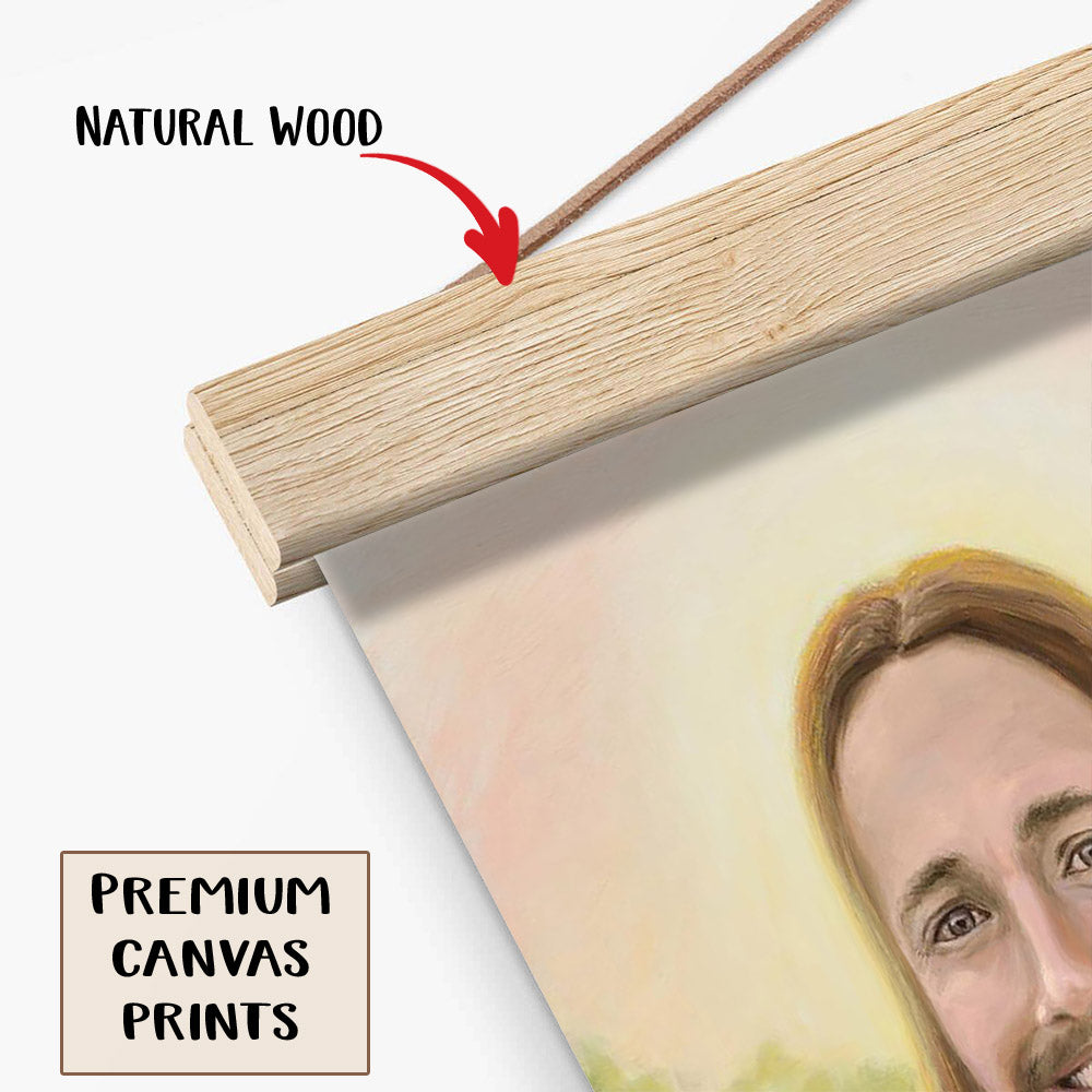 My Yoke Is Easy My Burden Light Hanging Canvas Wall Art - Jesus Picture - Jesus Portrait Canvas - Religious Canvas