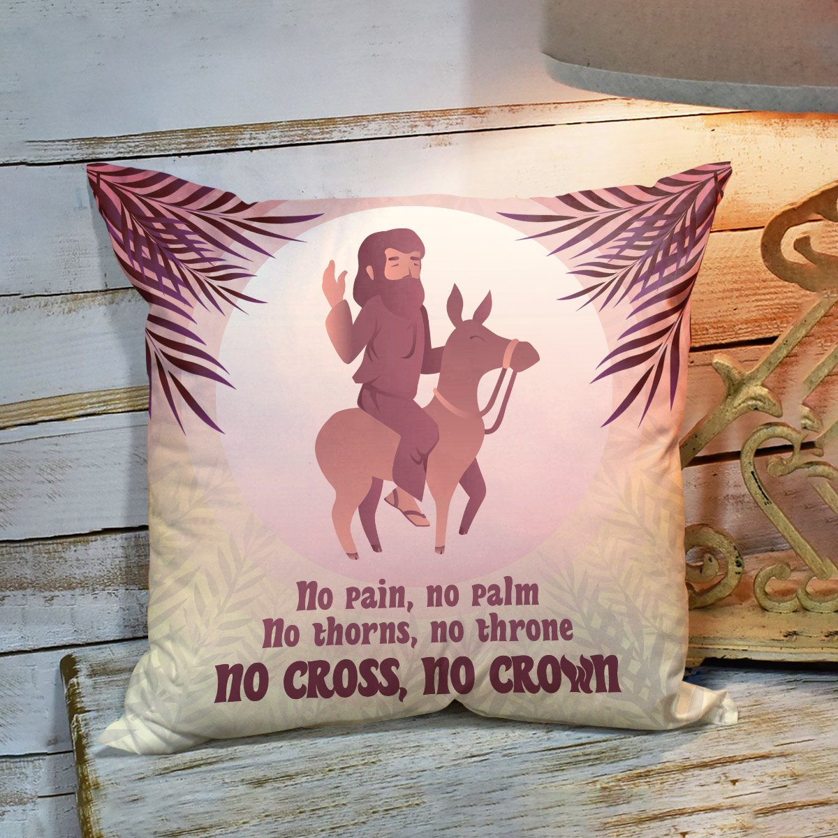 No Cross No Crown - Jesus Pillowcase NA63 - 2