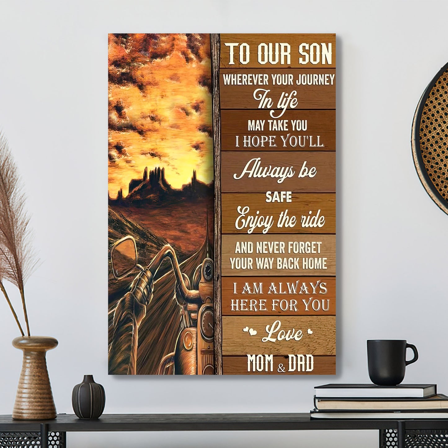 To Our Son - Never Forget Your Way Back Home - Gift For Biker Son From Mom & Dad - Ciaocustom