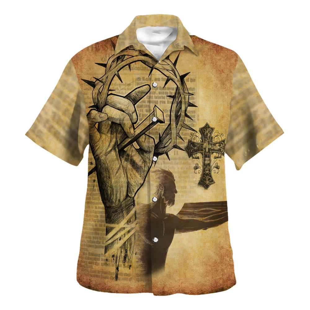 Nail Christ's Crucifixion Cross Hawaiian Shirt - Christian Hawaiian Shirt - Religious Hawaiian Shirts