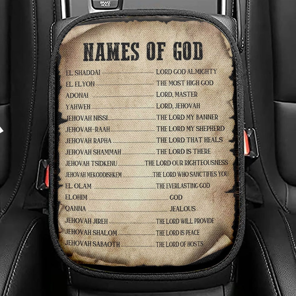 Names Of God Seat Box Cover, The Old Testament, Christian Car Interior Accessories