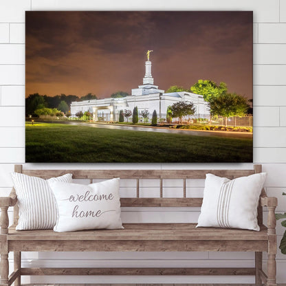 Nashville Temple Stormy Sky Canvas Wall Art - Jesus Christ Picture - Canvas Christian Wall Art