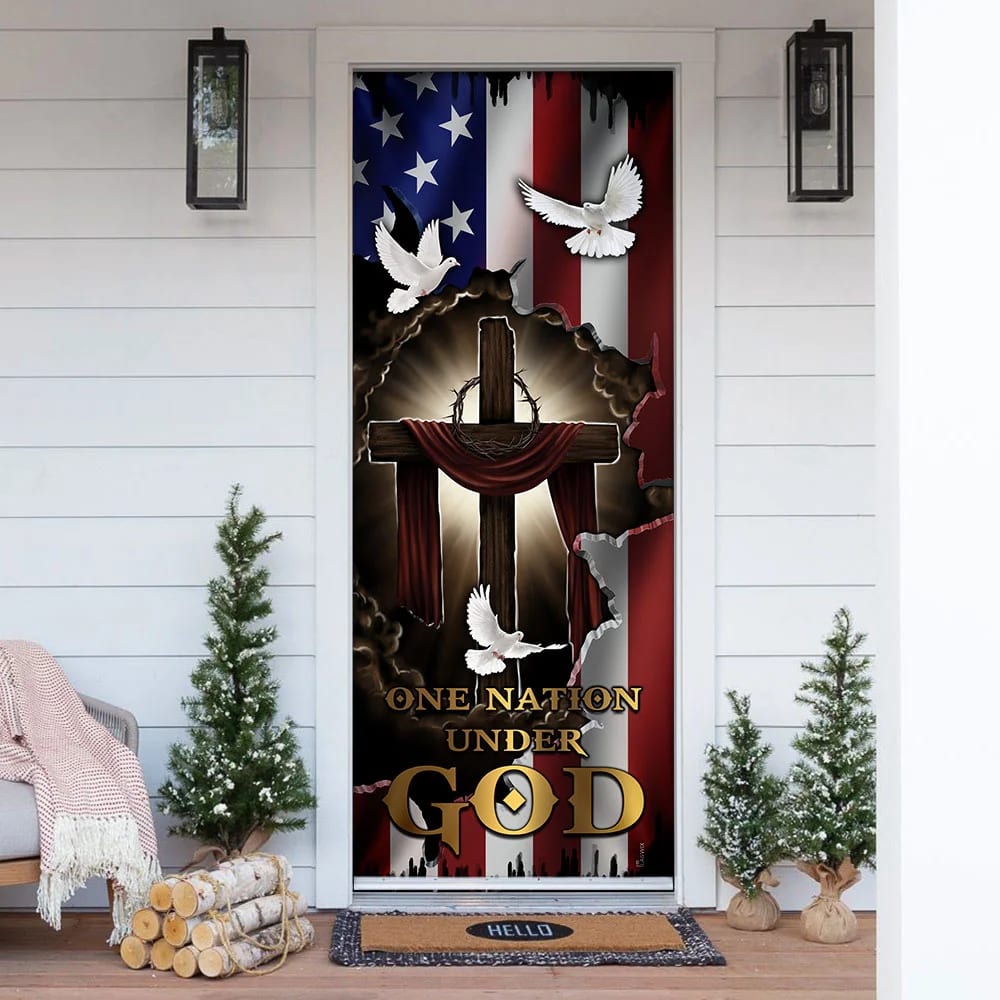 Nation Under God Christan Door Cover - Religious Door Decorations - Christian Home Decor