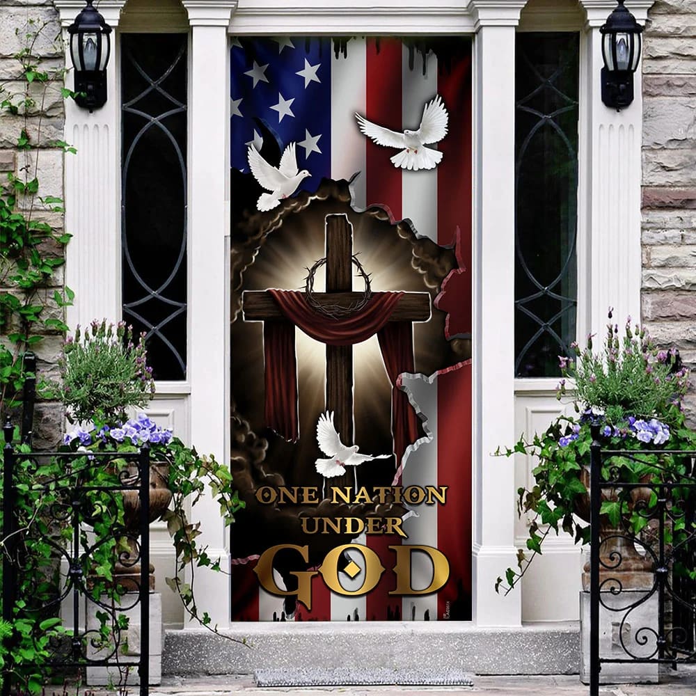 Nation Under God Christan Door Cover - Religious Door Decorations - Christian Home Decor