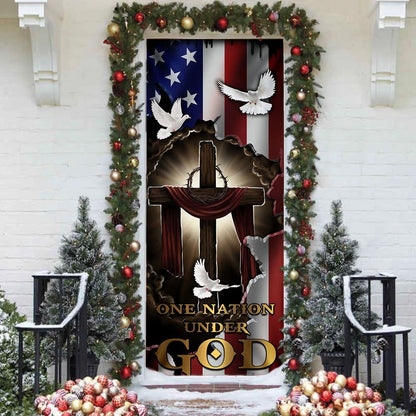 Nation Under God Christan Door Cover - Religious Door Decorations - Christian Home Decor