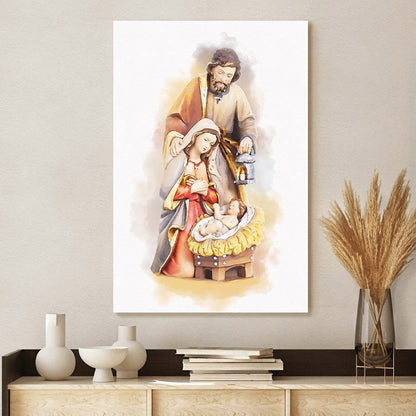 Nativity Christmas Jesus Holy Family Art - Canvas Pictures - Jesus Canvas Art - Christian Wall Art