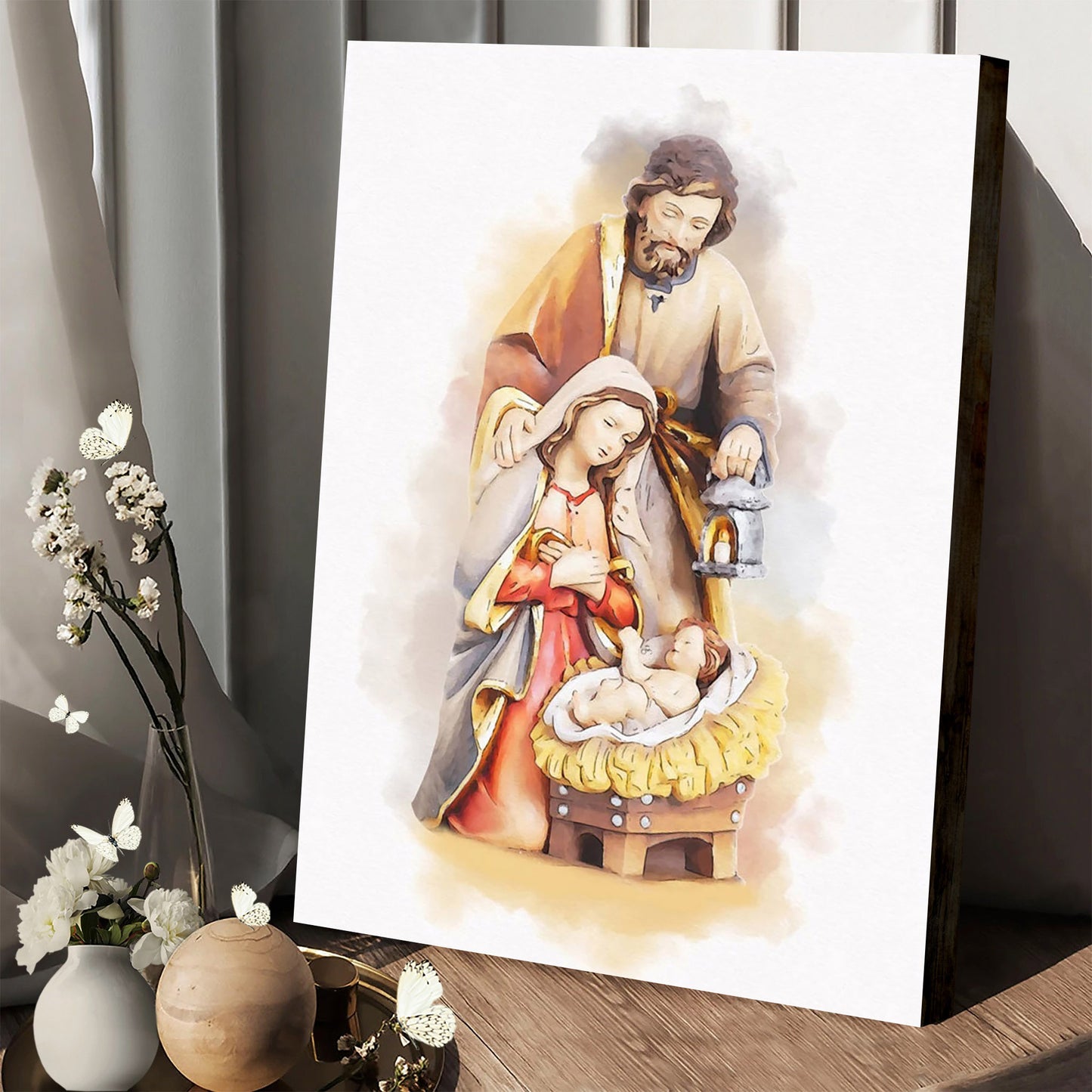 Nativity Christmas Jesus Holy Family Art - Canvas Pictures - Jesus Canvas Art - Christian Wall Art