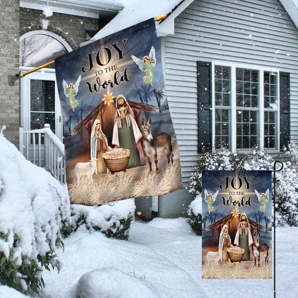 Nativity Of Jesus Birth Of Jesus Joy To The World Nativity Christmas Flag - Christmas Garden Flag - Christmas House Flag - Christmas Outdoor Decoration