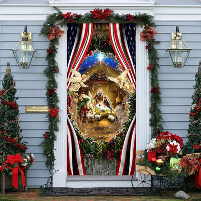 Nativity Of Jesus Christmas Door Cover - Christmas Door Cover - Christmas Outdoor Decoration