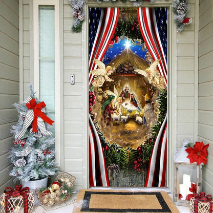 Nativity Of Jesus Christmas Door Cover - Christmas Door Cover - Christmas Outdoor Decoration