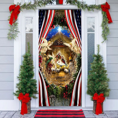 Nativity Of Jesus Christmas Door Cover - Christmas Door Cover - Christmas Outdoor Decoration