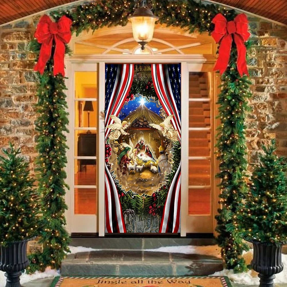 Nativity Of Jesus Christmas Door Cover - Christmas Door Cover - Christmas Outdoor Decoration
