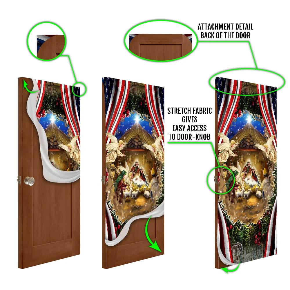 Nativity Of Jesus Christmas Door Cover - Christmas Door Cover - Christmas Outdoor Decoration