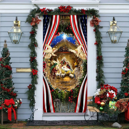 Nativity Of Jesus Christmas Door Cover - Christmas Door Cover - Christmas Outdoor Decoration