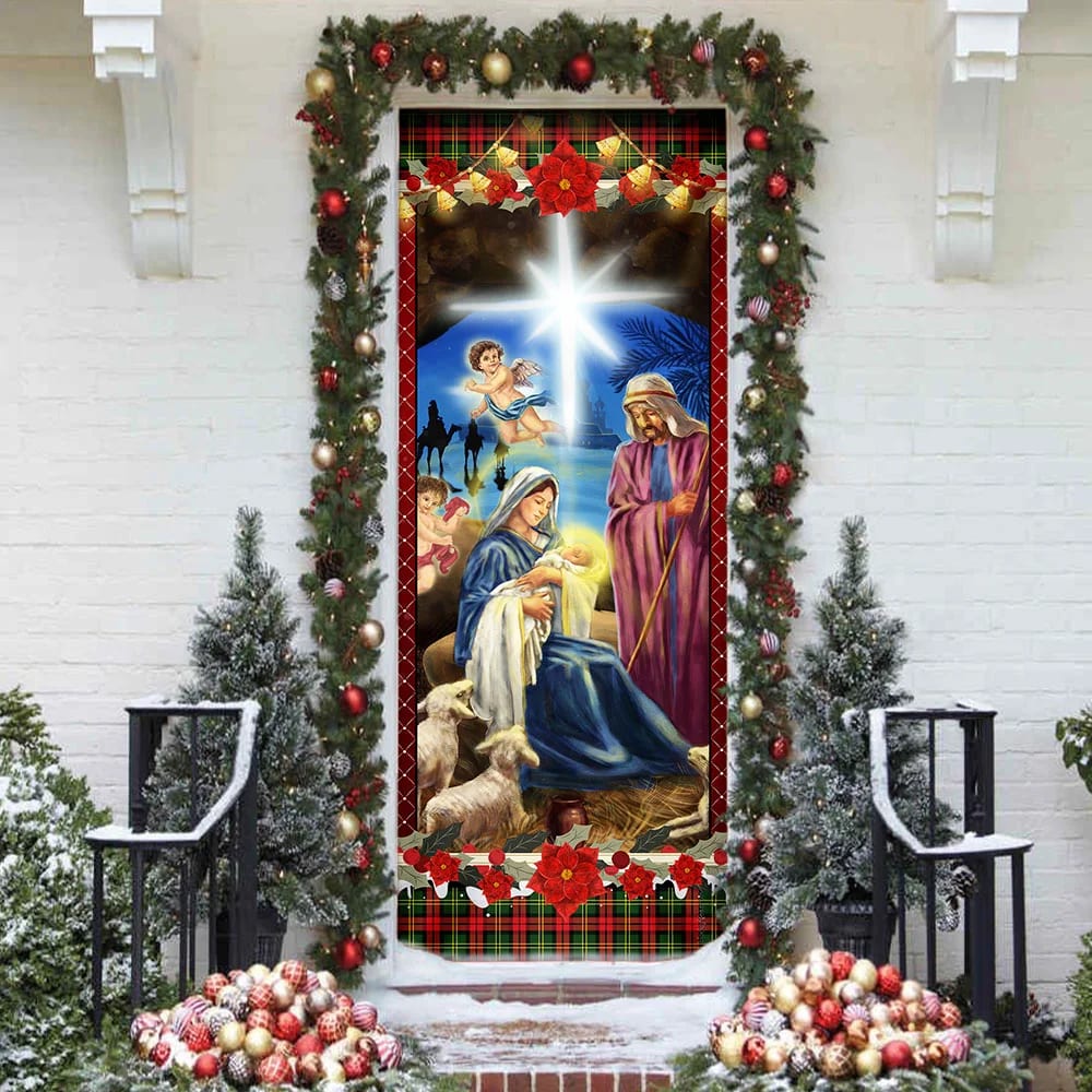 Nativity Of Jesus Door Cover - Jesus Door Cover - Religious Door Decorations - Christian Home Decor