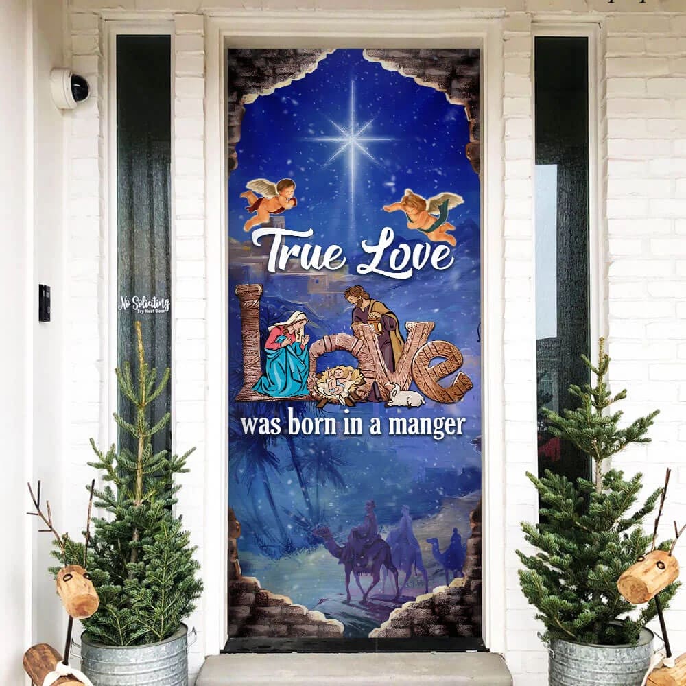 Nativity Of Jesus Door Cover - Jesus Is Born - Religious Door Decorations - Christian Home Decor