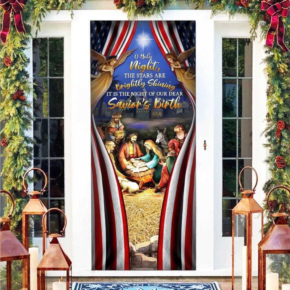 Nativity Of Jesus Door Cover - Jesus Is Born Door Cover - Religious Door Decorations - Christian Home Decor