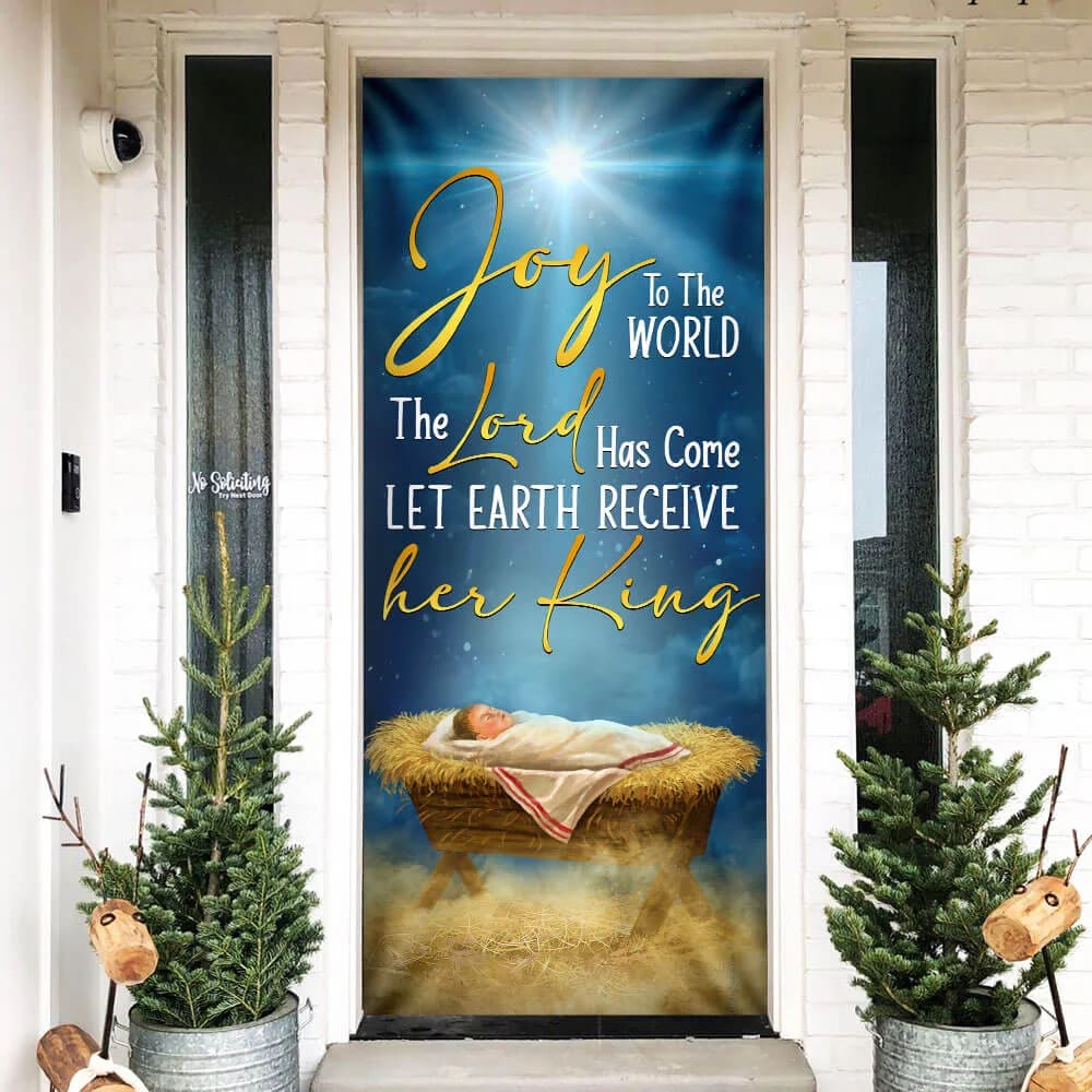 Nativity Of Jesus Door Cover Christ Born - Religious Door Decorations - Christian Home Decor
