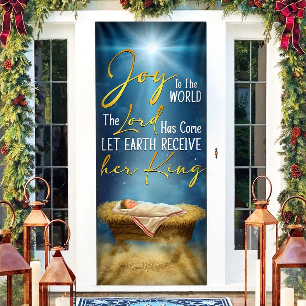 Nativity Of Jesus Door Cover Christ Born - Religious Door Decorations - Christian Home Decor