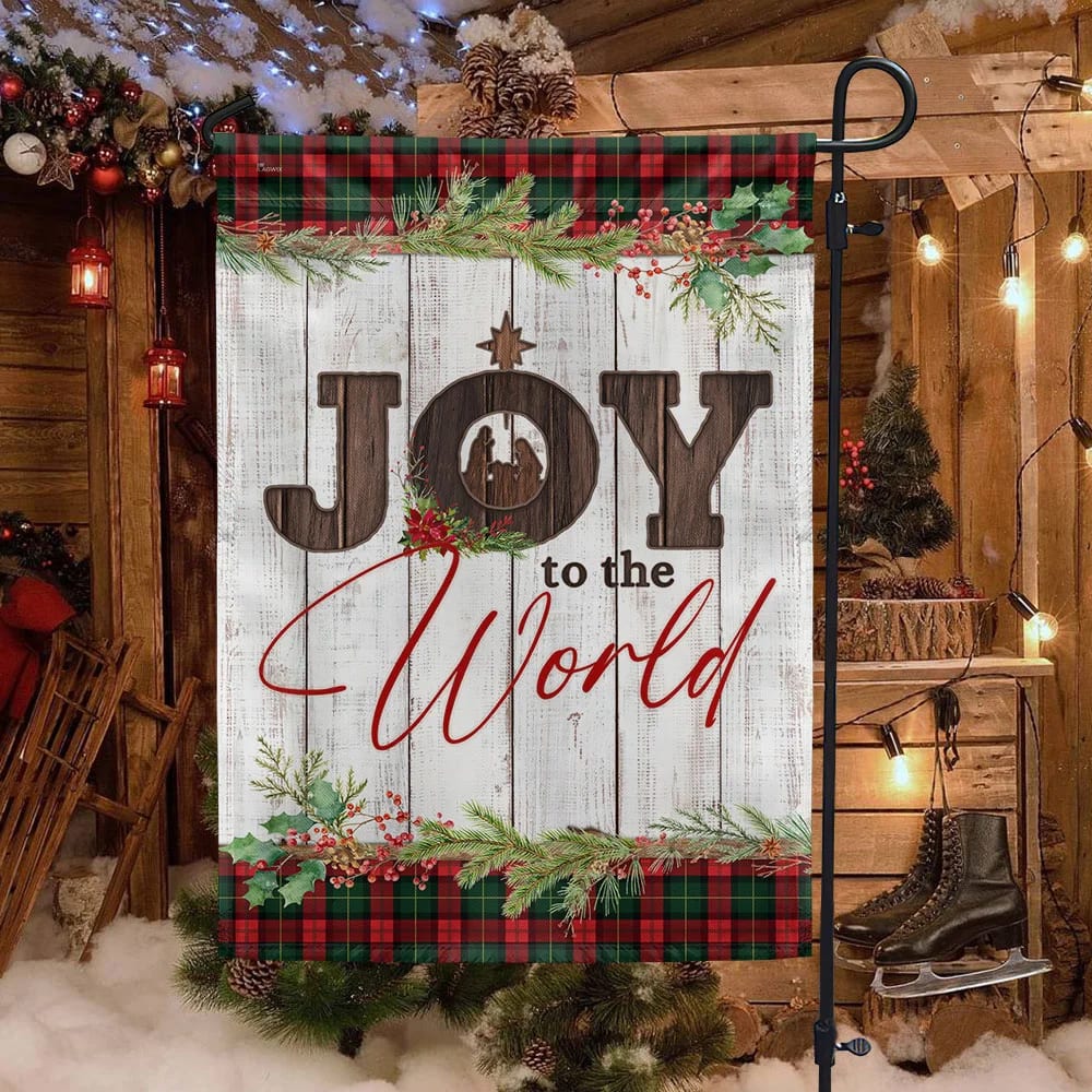 Nativity Of Jesus House Flags Joy To The World - Christian Garden Flags - Outdoor Christian Flag