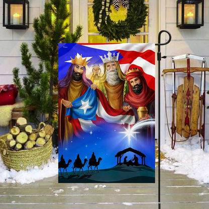 Nativity Of Jesus Three Kings Three Wise Men Puerto Rico Flag - Outdoor House Flags - Decorative Flags
