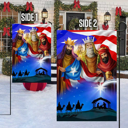 Nativity Of Jesus Three Kings Three Wise Men Puerto Rico Flag - Outdoor House Flags - Decorative Flags