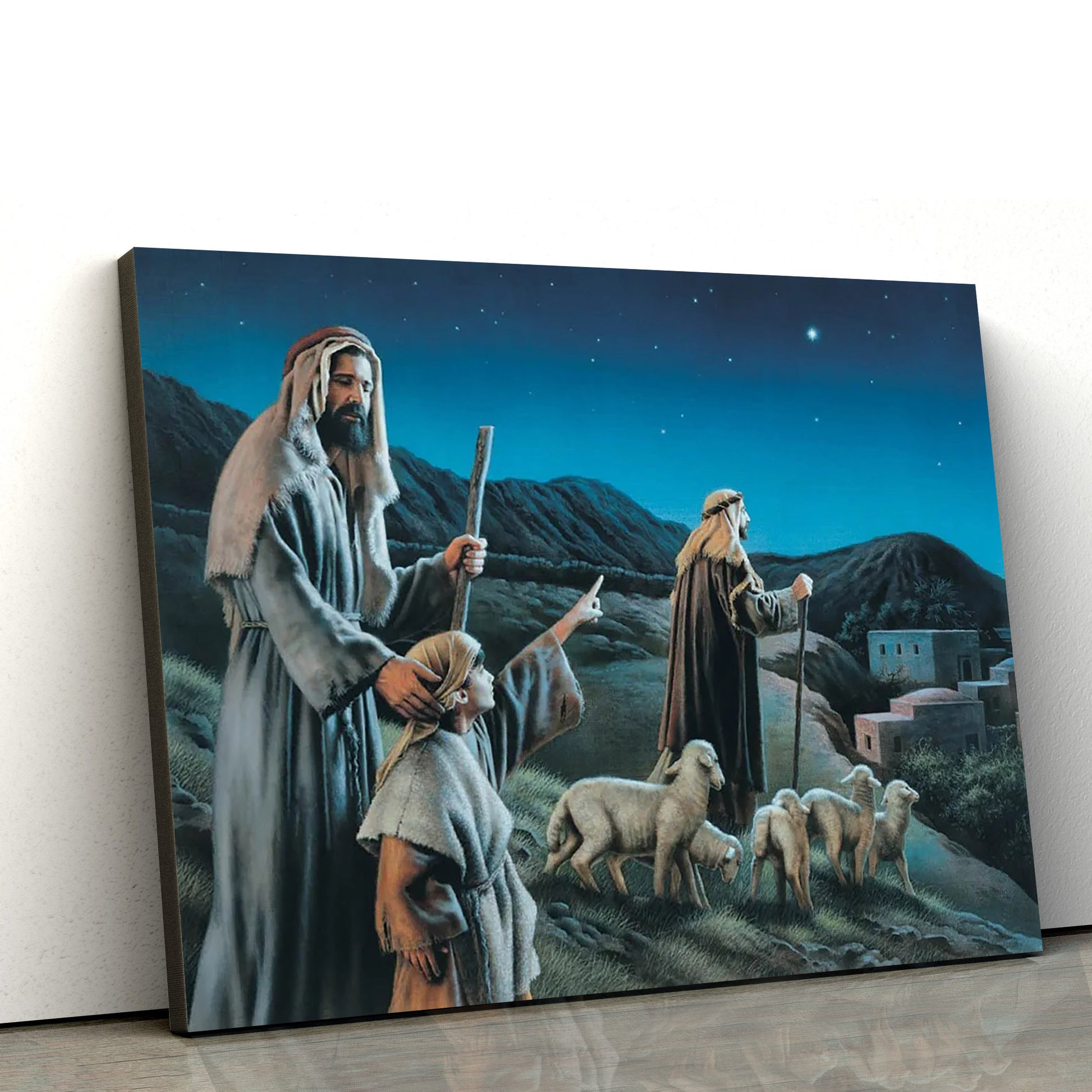 Nativity Scene Painting - Jesus Canvas Wall Art - Christian Wall Art