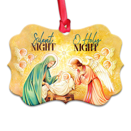 Nativity Silent Night Metal Ornament - Christmas Ornament - Christmas Gift