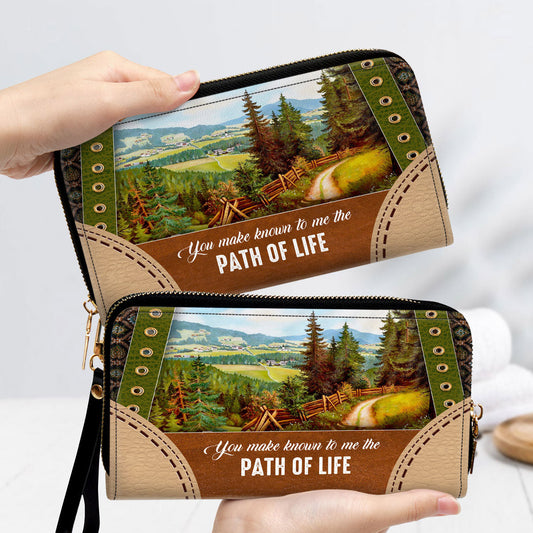 Natural You Make Known To Me The Path Of Life Clutch Purse For Women - Personalized Name - Christian Gifts For Women