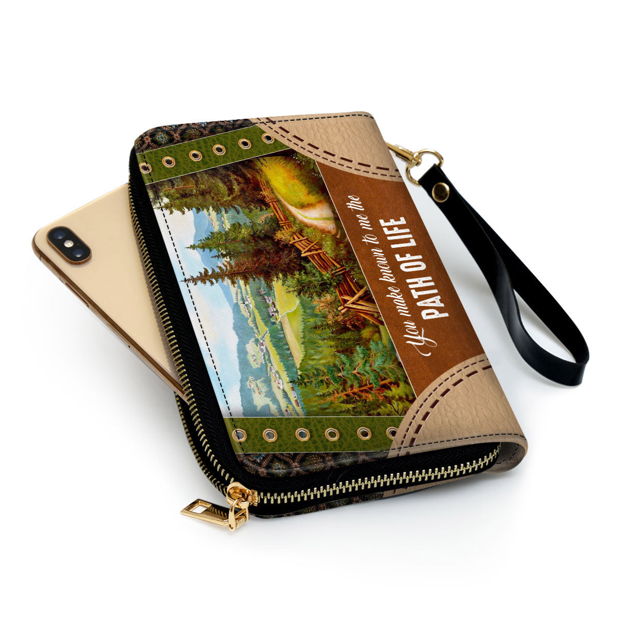 Natural You Make Known To Me The Path Of Life Clutch Purse For Women - Personalized Name - Christian Gifts For Women