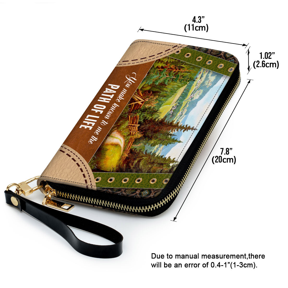 Natural You Make Known To Me The Path Of Life Clutch Purse For Women - Personalized Name - Christian Gifts For Women