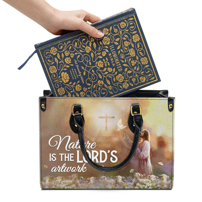 Nature Is The Lord‘s Artwork Beautiful Christian Leather Handbag - Religious Gifts For Women - Women Pu Leather Bag