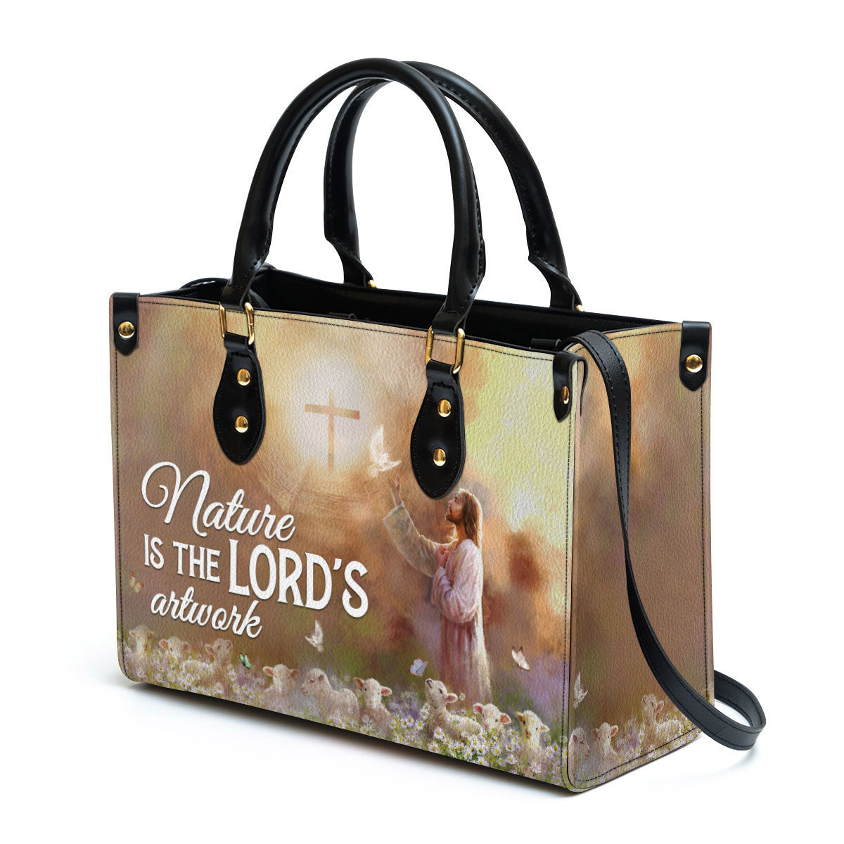Nature Is The Lord‘s Artwork Beautiful Christian Leather Handbag - Religious Gifts For Women - Women Pu Leather Bag