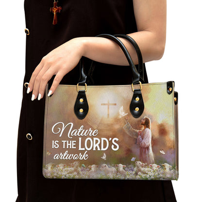 Nature Is The Lord‘s Artwork Beautiful Christian Leather Handbag - Religious Gifts For Women - Women Pu Leather Bag