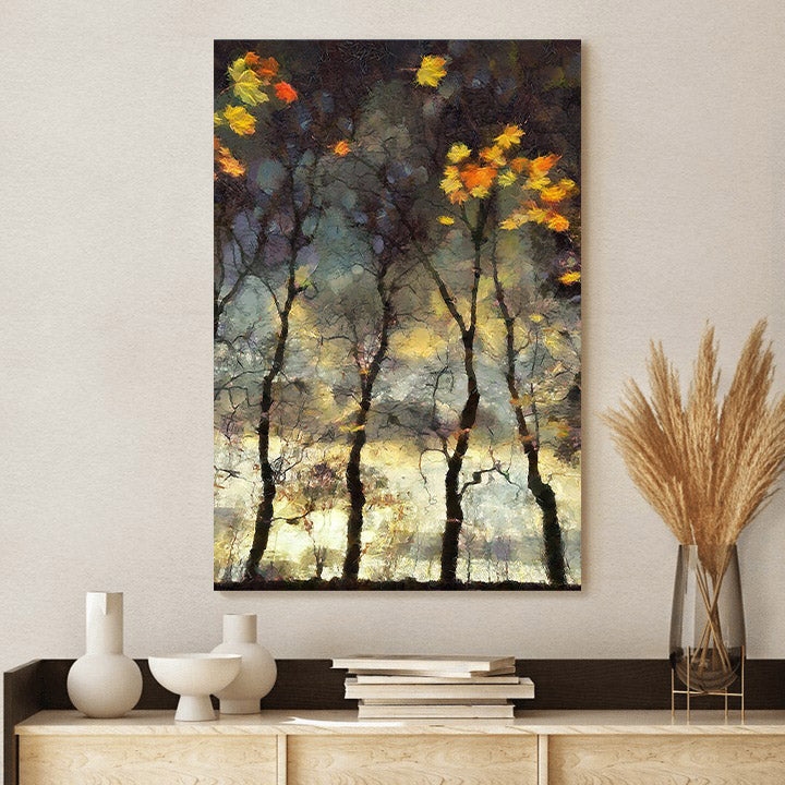 Nature Trees Forest Painting Canvas Wall Art - Canvas Wall Decor - Home Decor Living Room