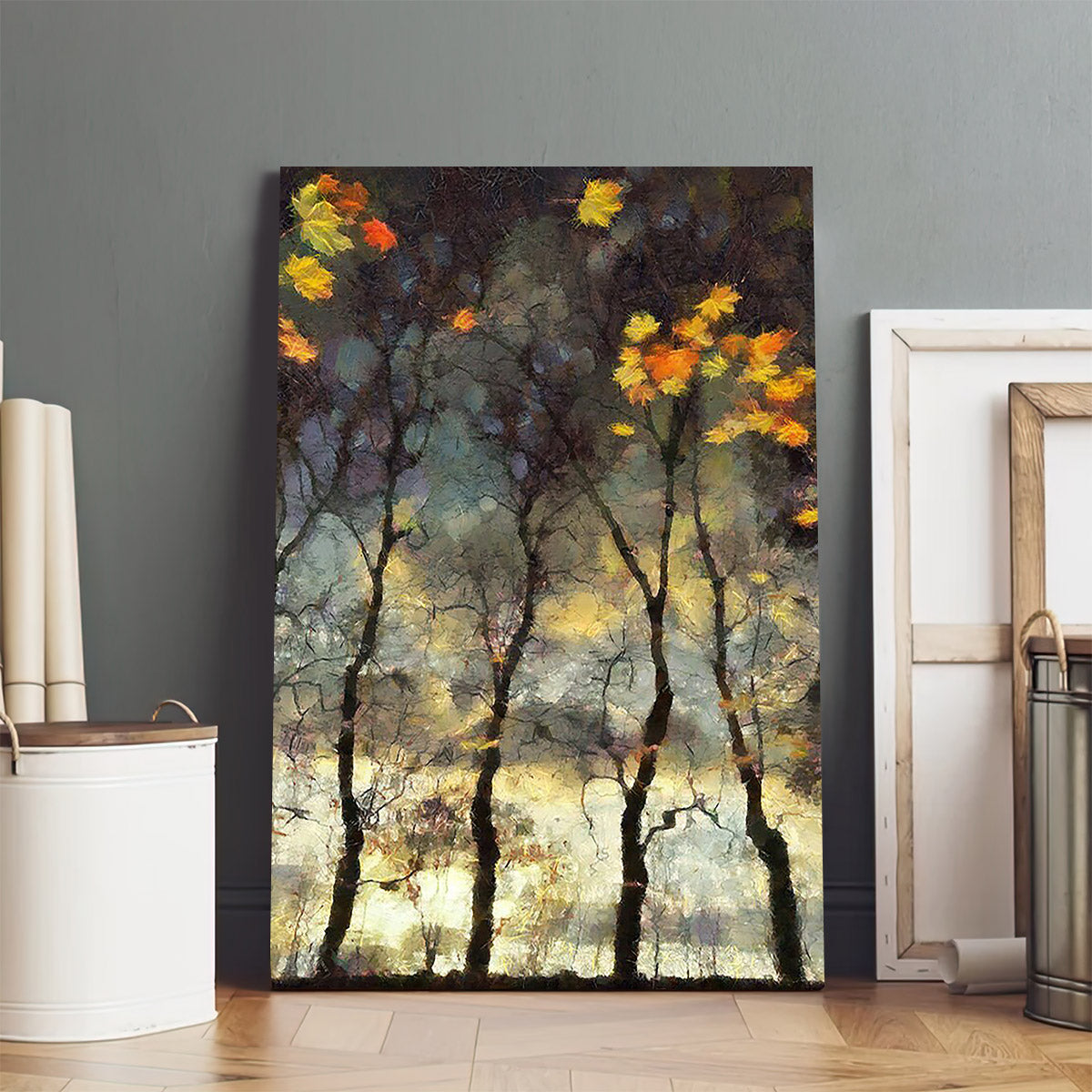 Nature Trees Forest Painting Canvas Wall Art - Canvas Wall Decor - Home Decor Living Room