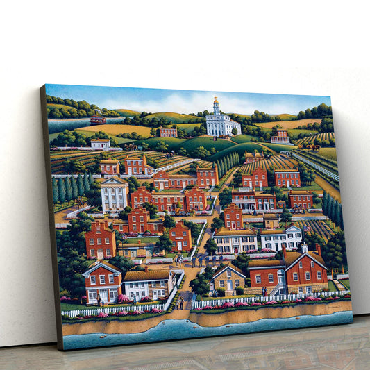 Nauvoo Illinois Temple Canvas Wall Art - Jesus Christ Picture - Canvas Christian Wall Art