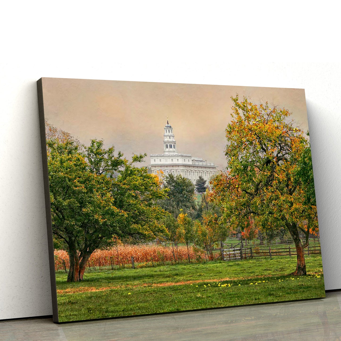Nauvoo Temple Apple Tree Canvas Wall Art - Jesus Christ Picture - Canvas Christian Wall Art