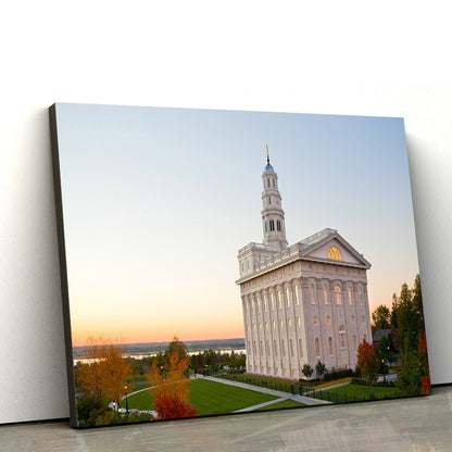 Nauvoo Temple Looking West Canvas Wall Art - Jesus Christ Picture - Canvas Christian Wall Art