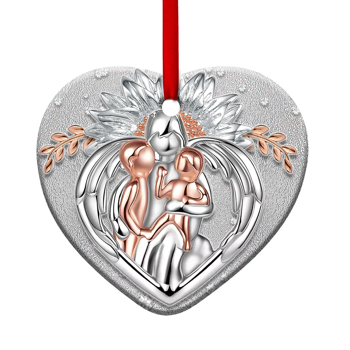 Nbc Angel 3 Heart Ceramic Ornament - Christmas Ornament - Christmas Gift