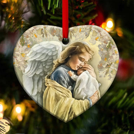 Nbc Angel Heart Ceramic Ornament - Christmas Ornament - Christmas Gift