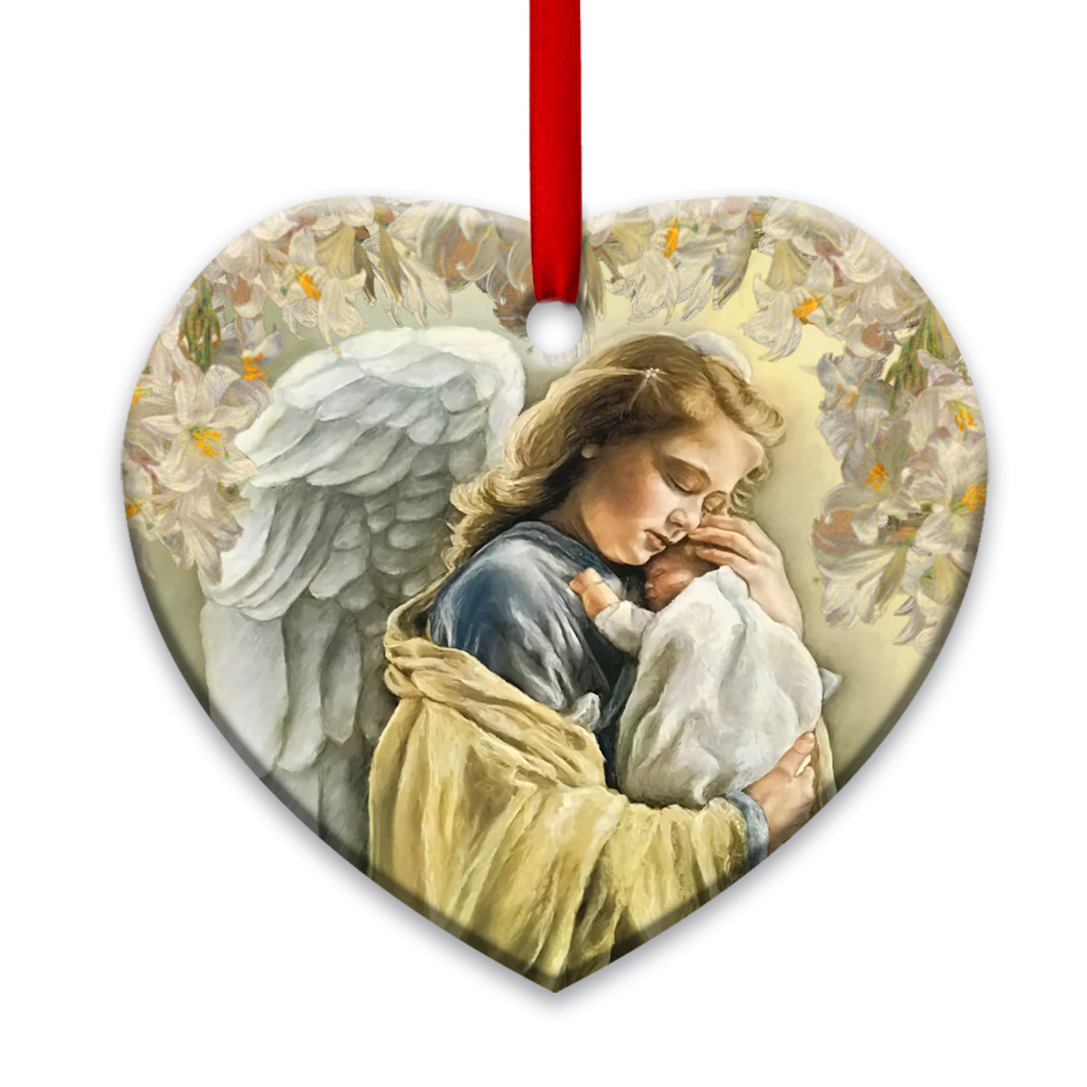 Nbc Angel Heart Ceramic Ornament - Christmas Ornament - Christmas Gift