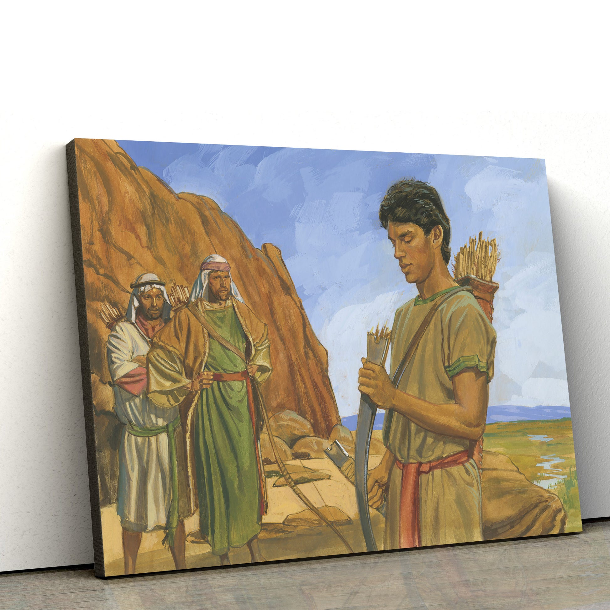 Nephi And His Broken Bow Canvas Pictures - Christian Paintings For Home - Religious Canvas Wall Decor