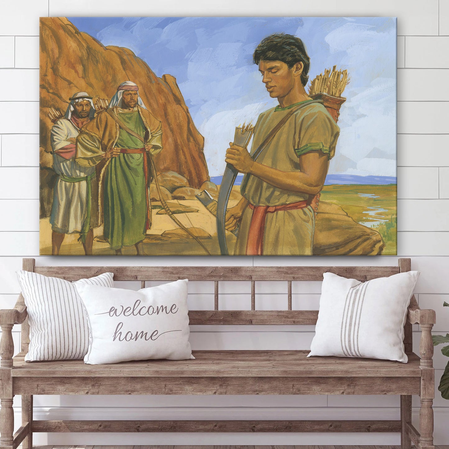 Nephi And His Broken Bow Canvas Pictures - Christian Paintings For Home - Religious Canvas Wall Decor