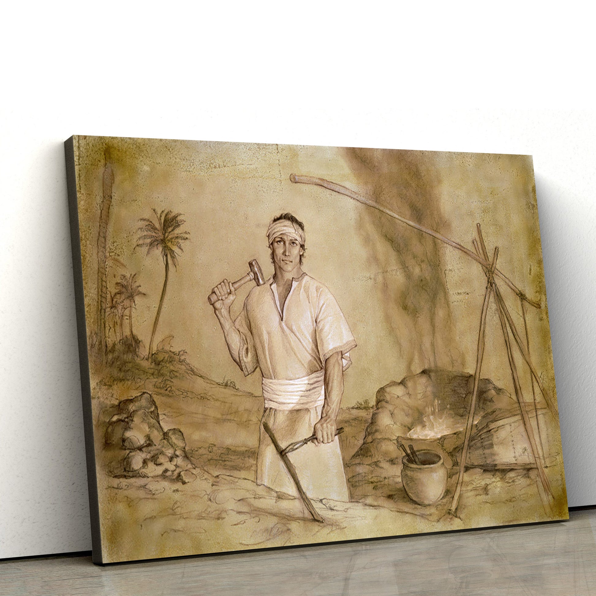 Nephi At The Forge  Canvas Pictures - Jesus Christ Canvas - Christian Wall Art