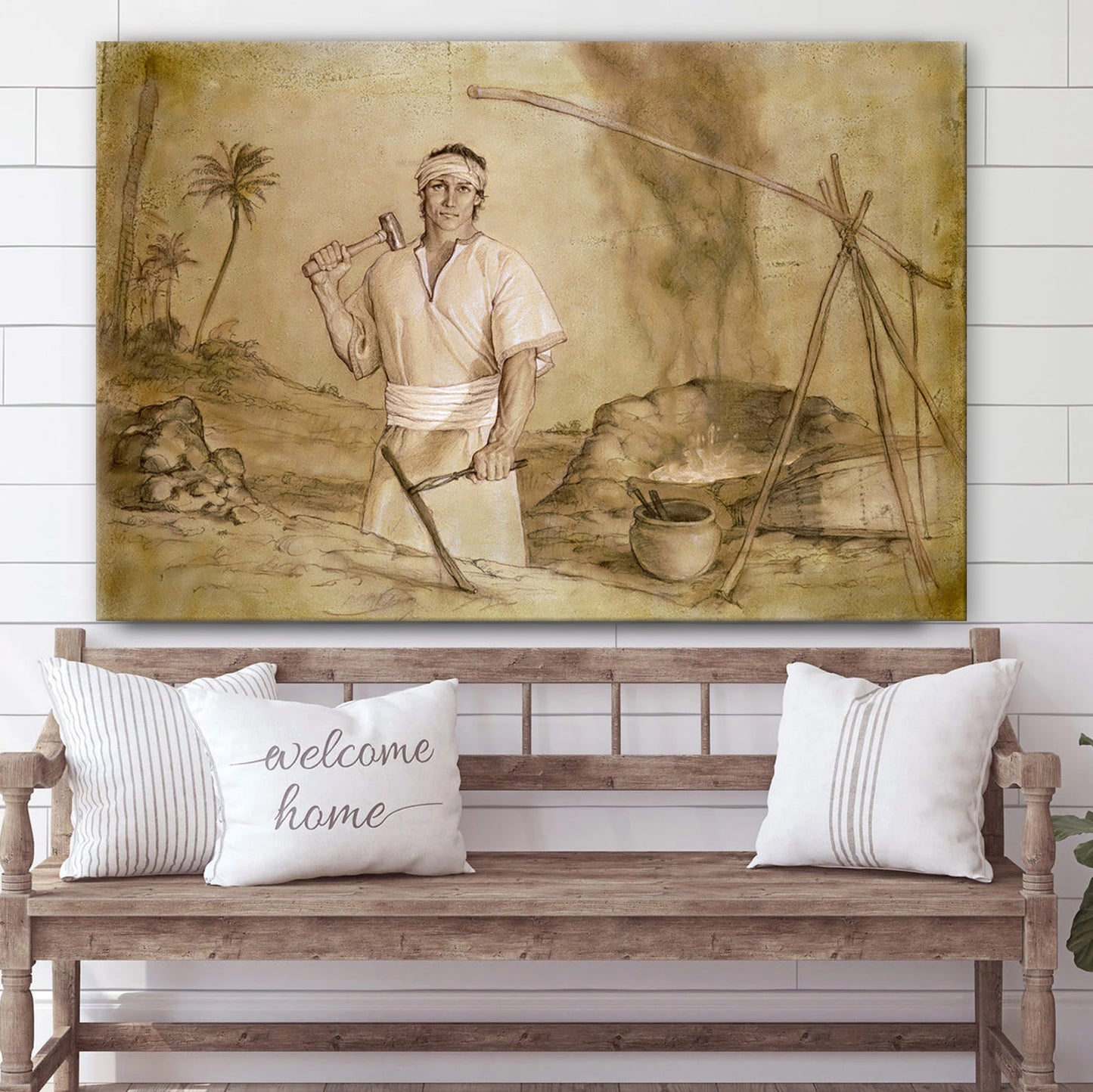 Nephi At The Forge  Canvas Pictures - Jesus Christ Canvas - Christian Wall Art