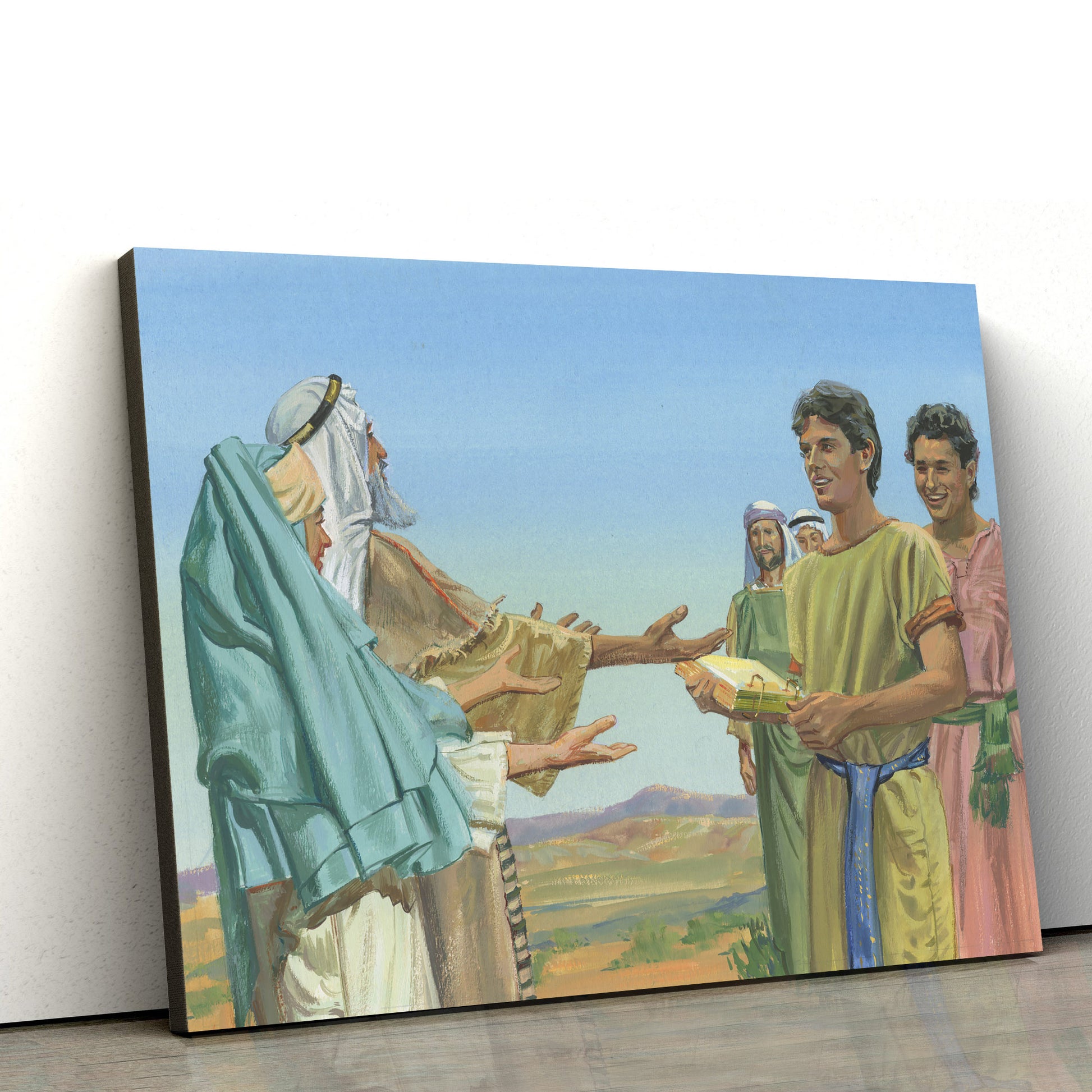 Nephi Returning To Lehi With The Brass Plates Canvas Pictures - Christian Paintings For Home - Religious Canvas Wall Decor