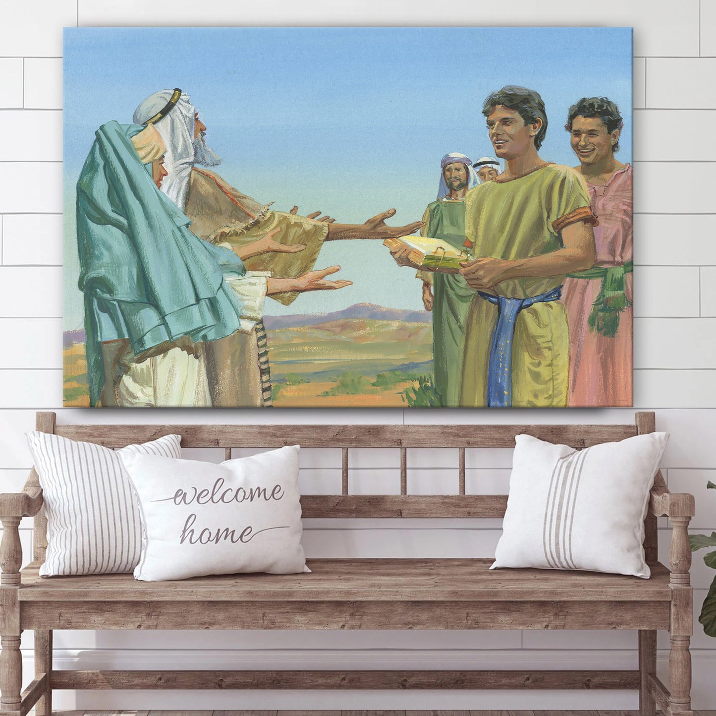 Nephi Returning To Lehi With The Brass Plates Canvas Pictures - Christian Paintings For Home - Religious Canvas Wall Decor